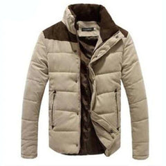 Elliot - Padded Jacket with Suede Yoke — Khaki