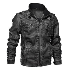 Mathias - Washed Leather Biker Jacket