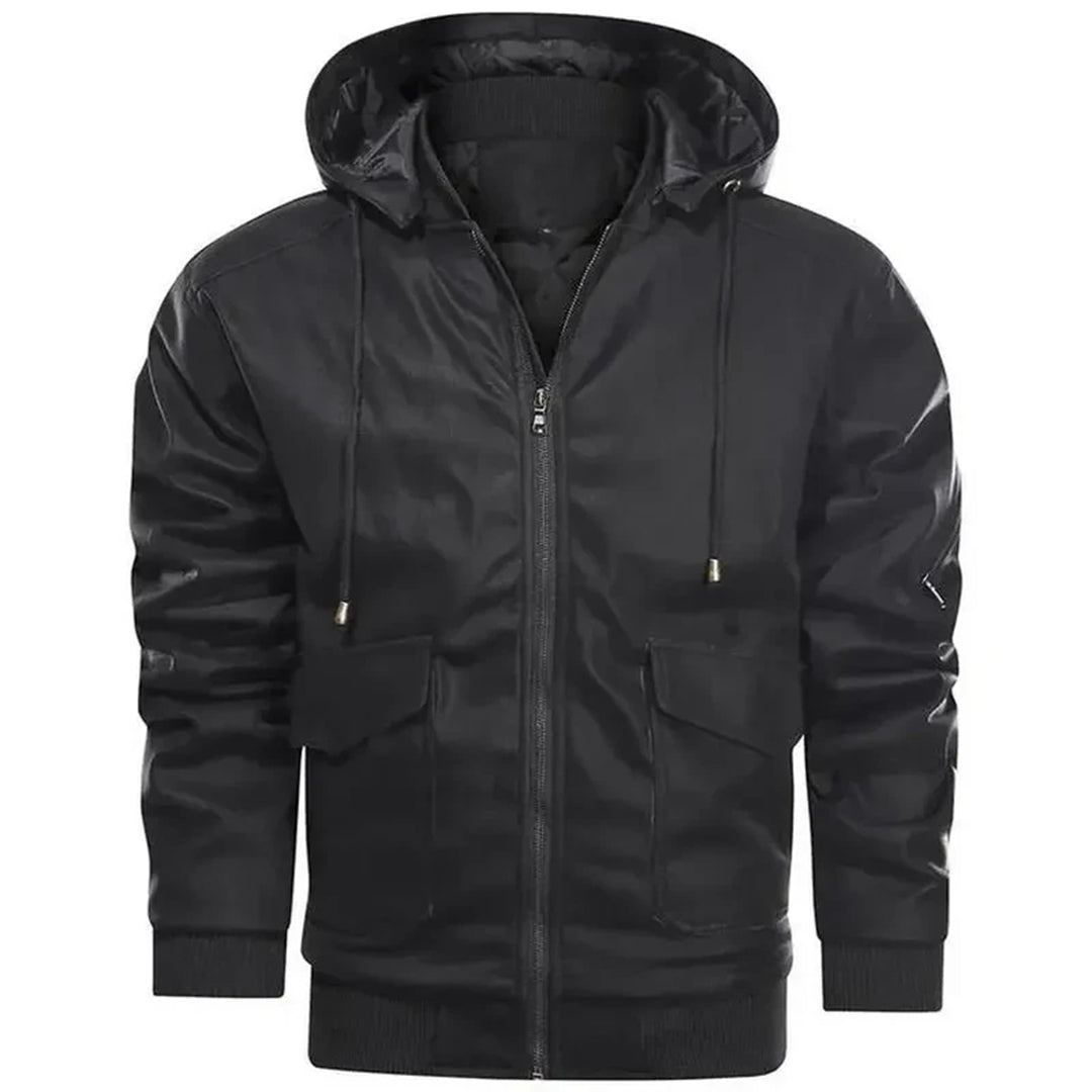 Darryl - Hooded Leather Jacket