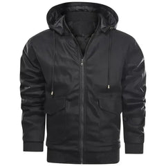 Darryl - Hooded Leather Jacket