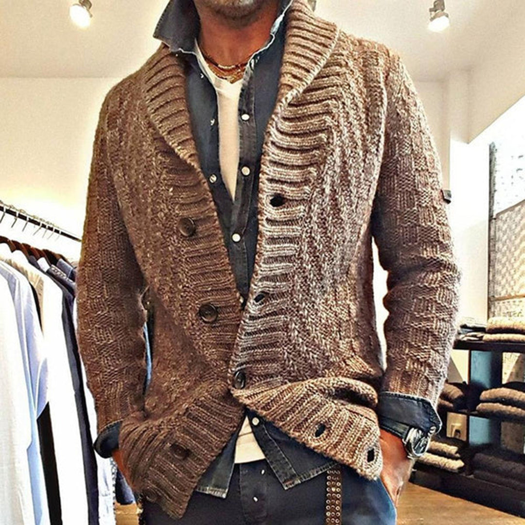 Charlie - Chunky Shawl Cardigan — Brown