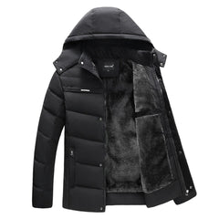 Francis - Fleece Lined Hooded Puffer — Black