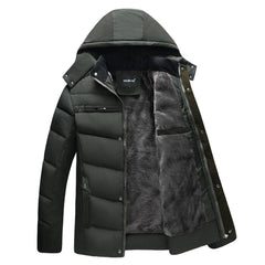 Francis - Fleece Lined Hooded Puffer — Army green