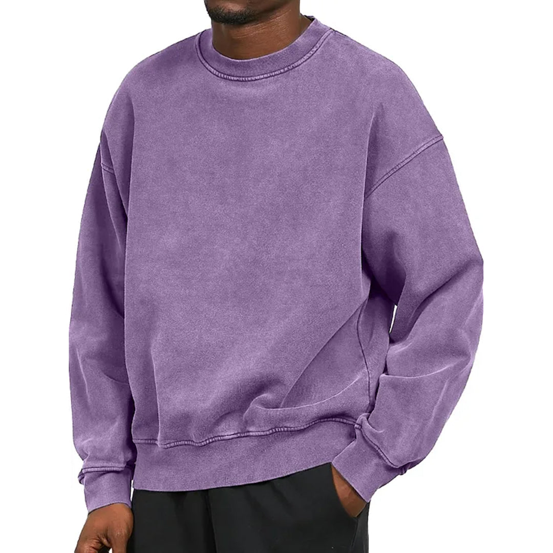 Reginald - Washed Oversized Sweatshirt — Purple