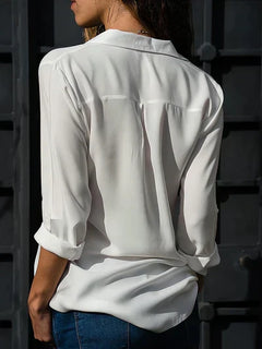 Seraphina - Satin Blouse with Buttons