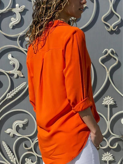 Seraphina - Satin Blouse with Buttons