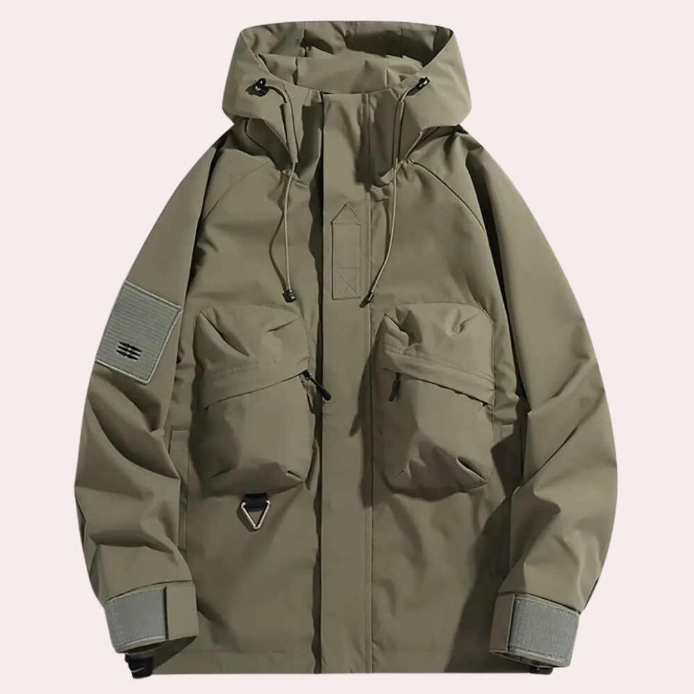 Silas - Hooded Cargo Jacket — Army green