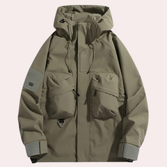 Silas - Hooded Cargo Jacket — Army green