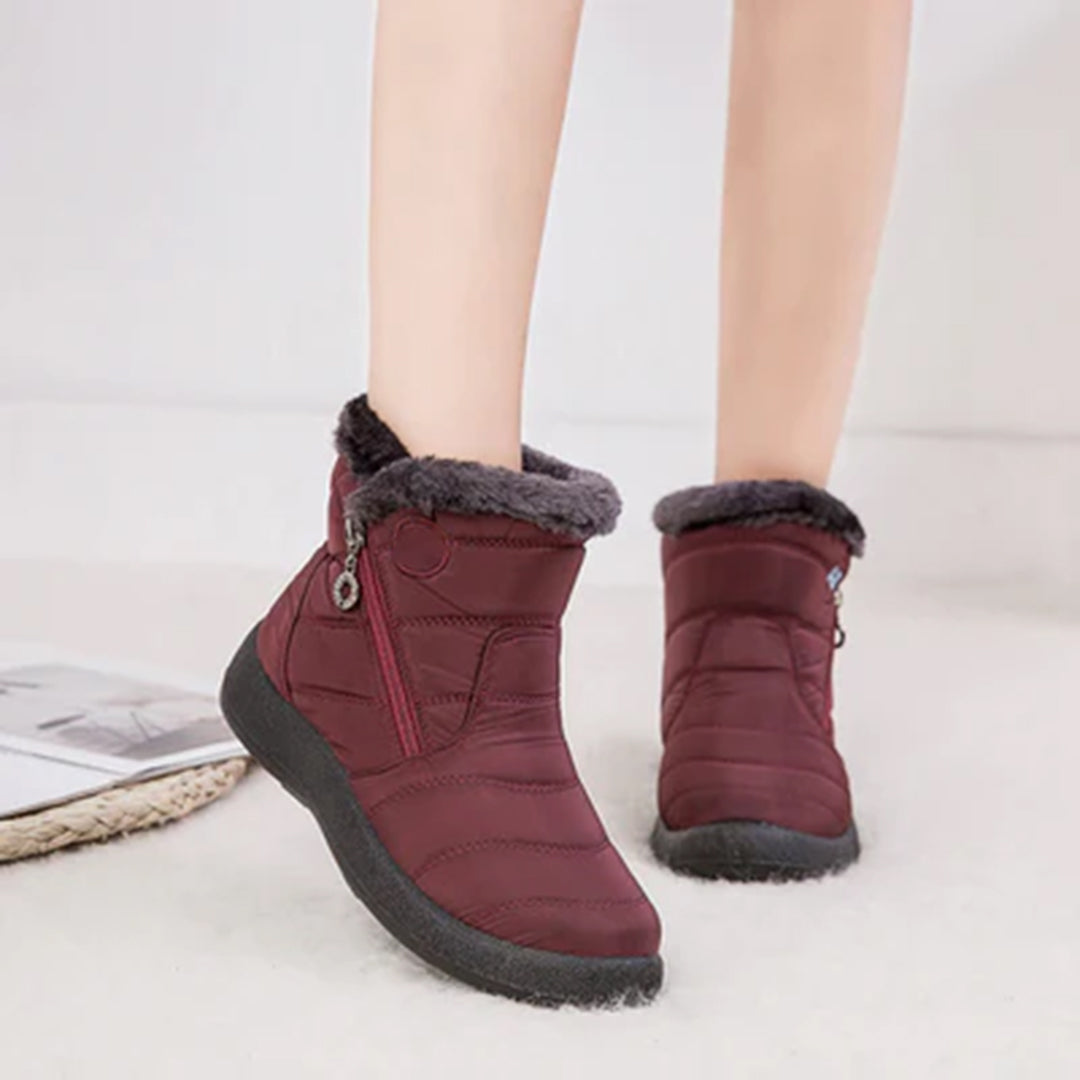 Danielle - Padded Fur Trim Snow Boots