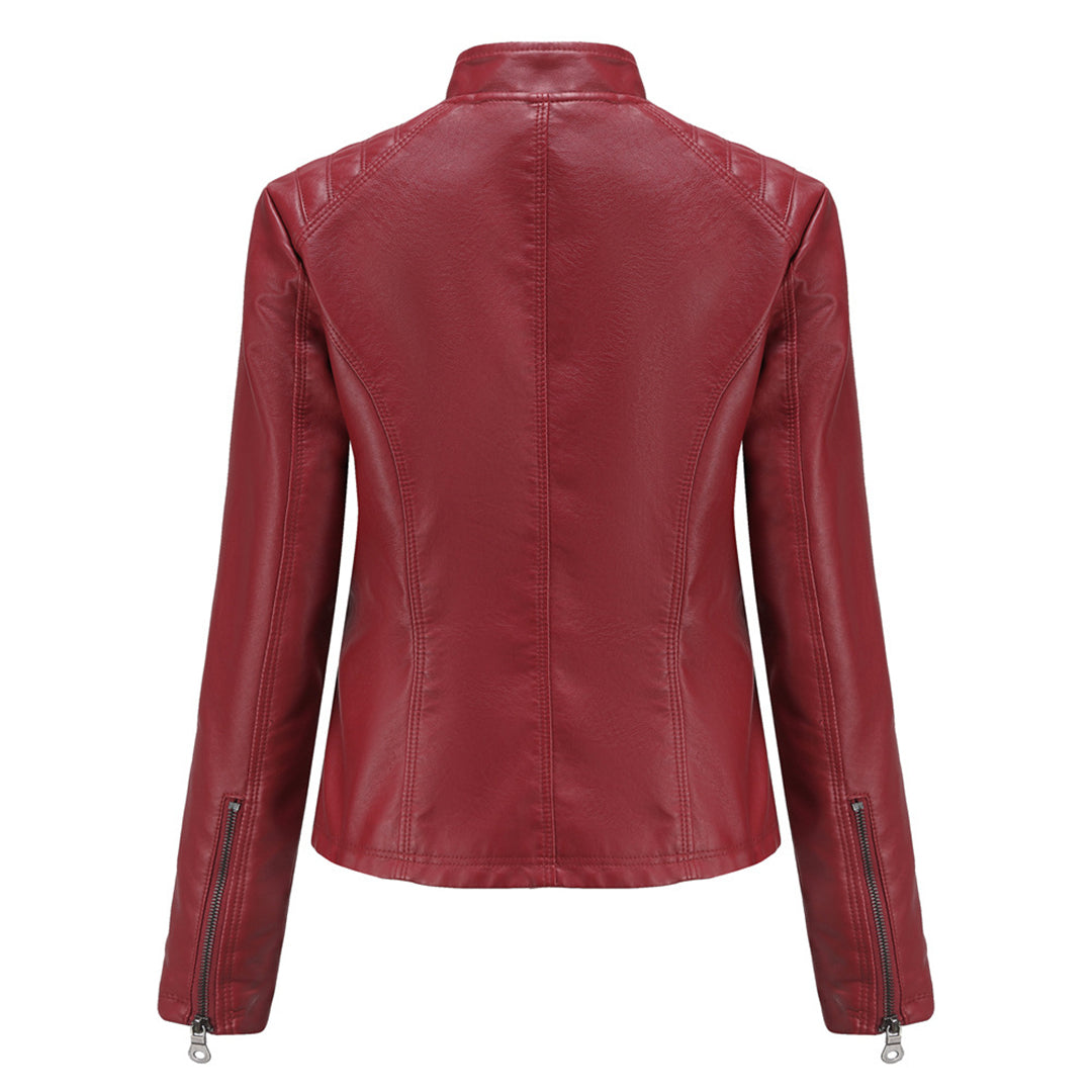 Natalie - Faux Leather Biker Jacket