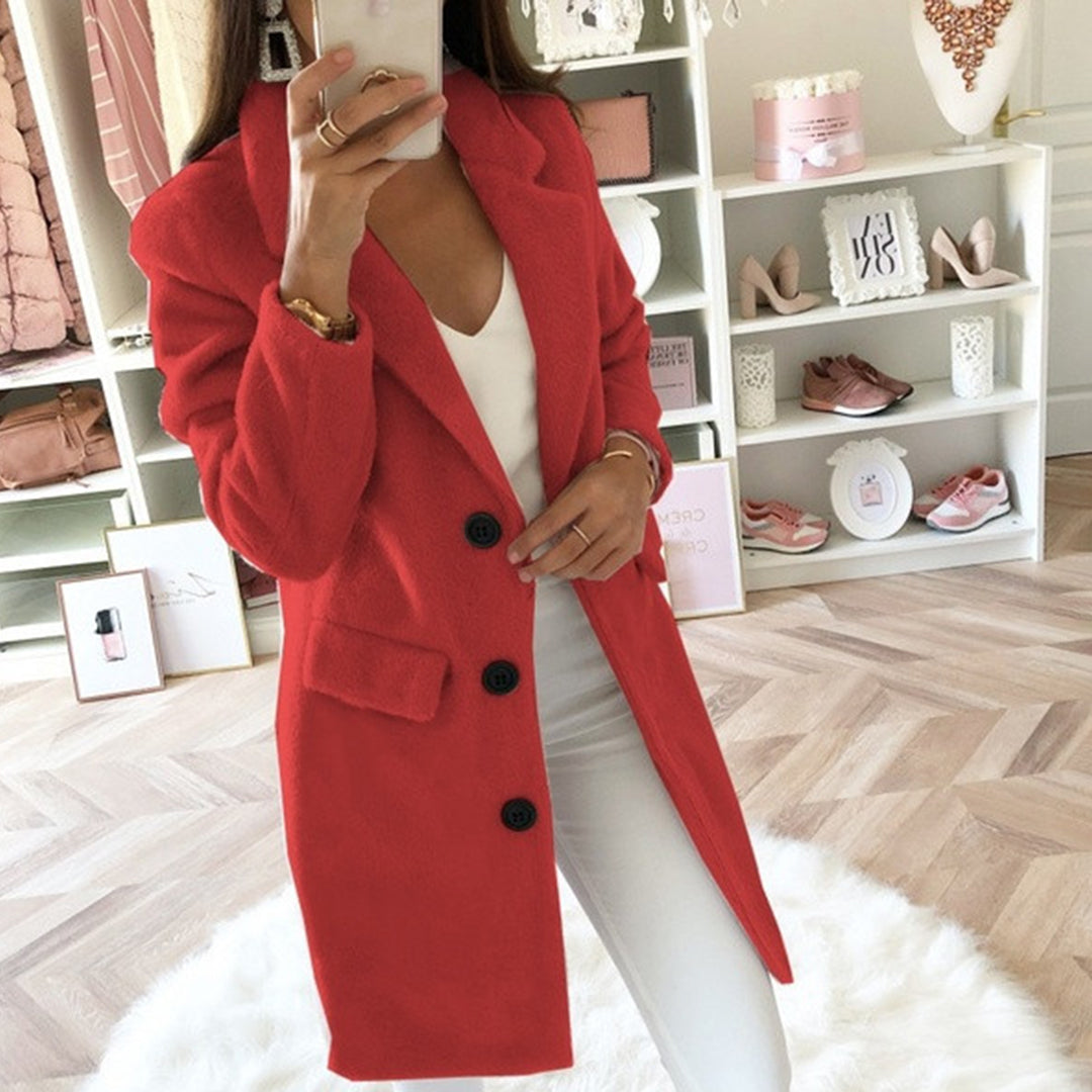 Eartha - Long Tailored Coat — Red