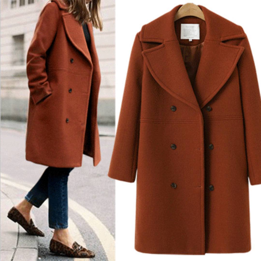 Francesca - Tailored Wool Coat with Lapels — Red
