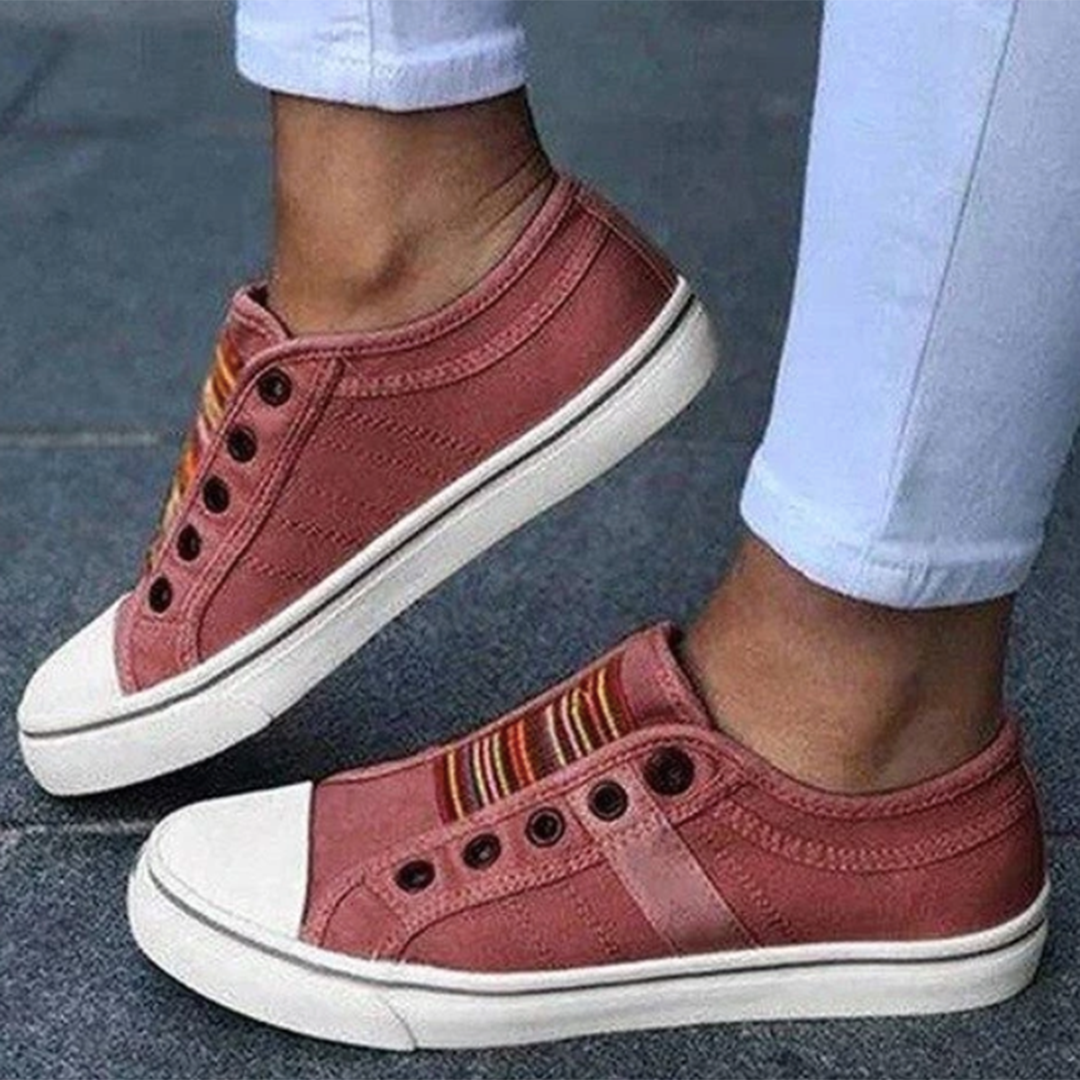 Carissa - Canvas Slip on Sneakers — Red