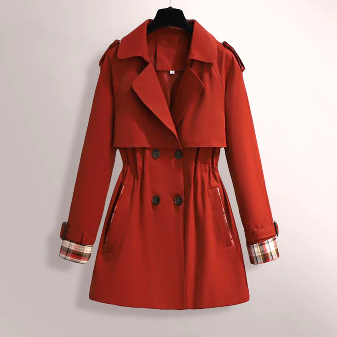 Wilhelmina - Trench Coat with Check Lining — Red