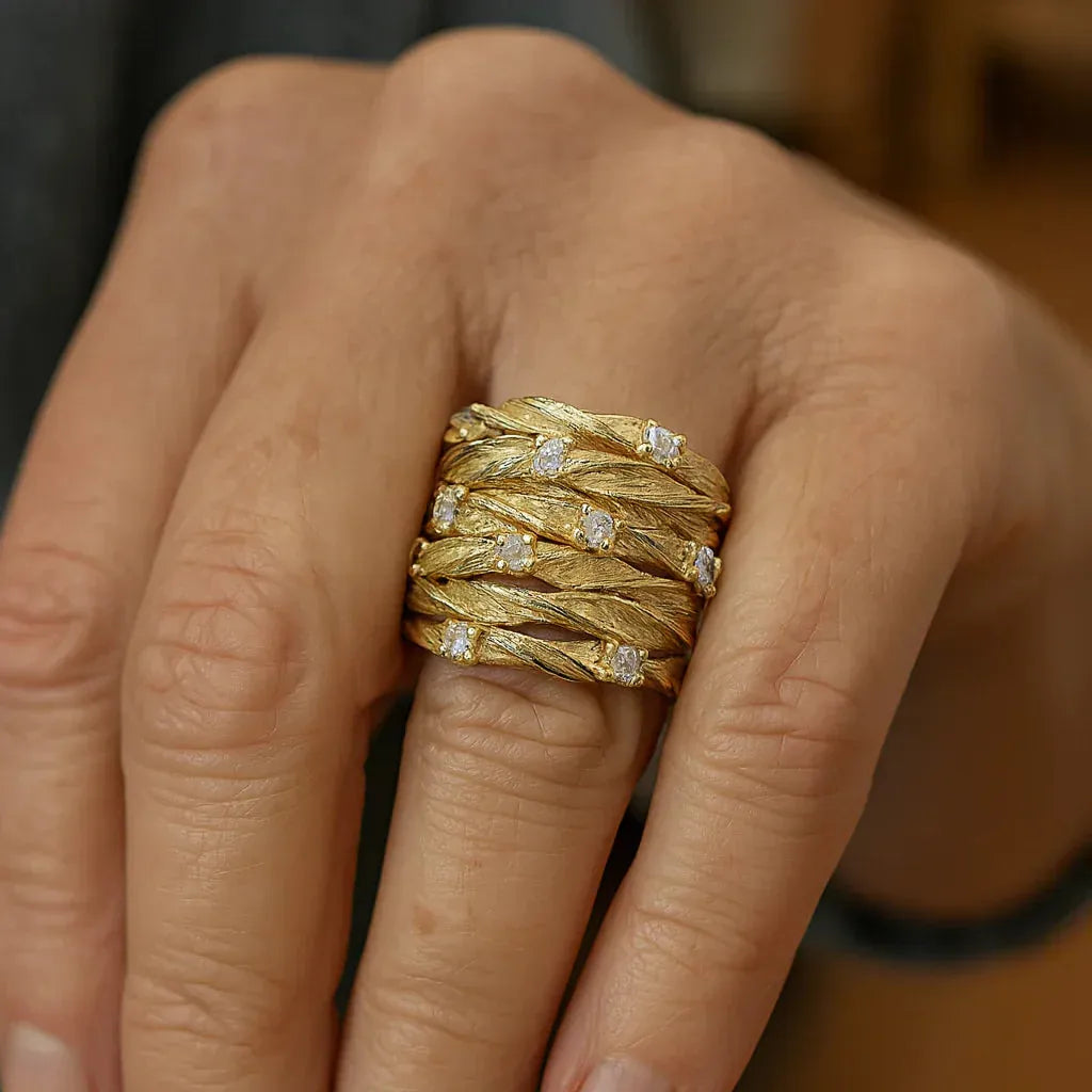 Ariadne - Woven Gold Band Ring