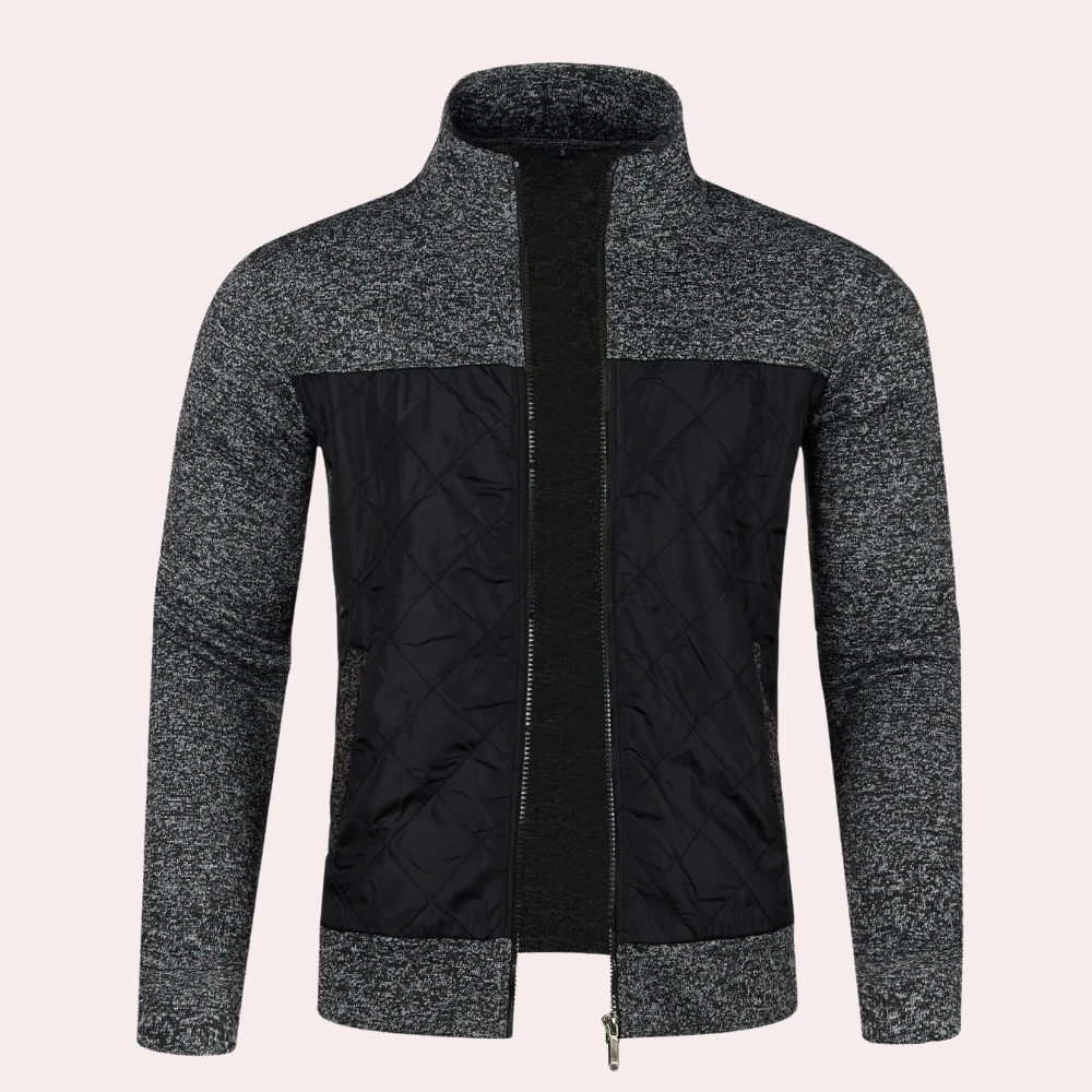 Bradley - Zip Neck Knit Jacket — Dark grey