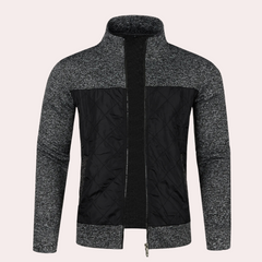 Bradley - Zip Neck Knit Jacket — Dark grey