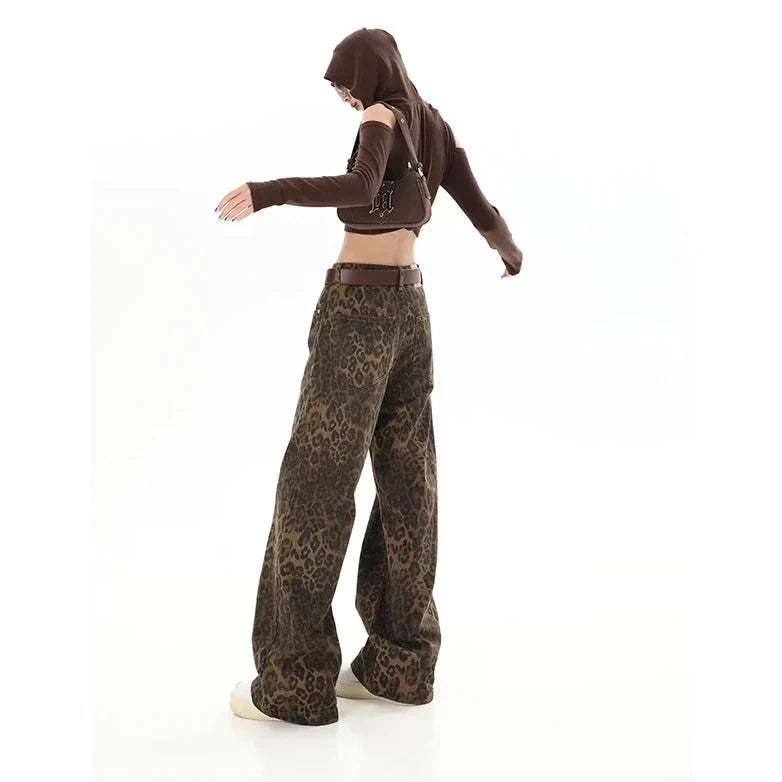 Mackenzie - Leopard Print Wide Jeans