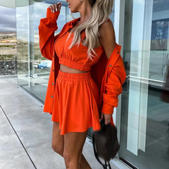 Virginia - Three Piece Shirt and Short Set