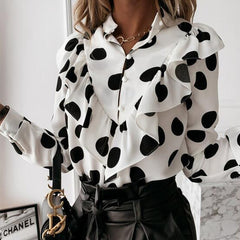 Victoria - Leopard Print Puff Sleeve Shirt — White / Black
