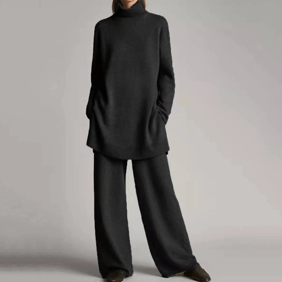 Ella - Knit Top and Trouser Set — Black