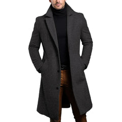 Gareth - Tailored Wool Overcoat — Dark Grey