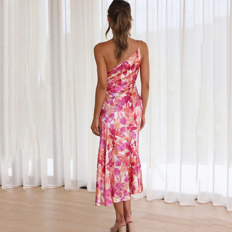 Adrienne - Floral Satin Slip Midi