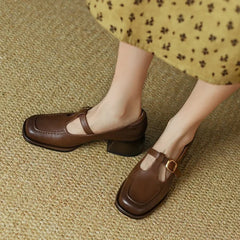 Emilia - Square Toe Mary Jane Shoes