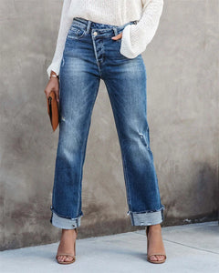 Lavender - Straight Leg Jeans — Blue