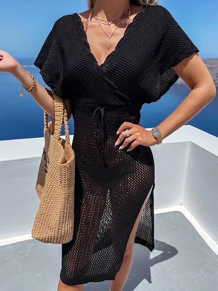 Savannah - Crochet Beach Cover Up — Black