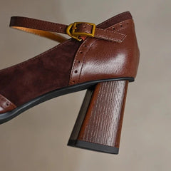 Agnes - Flared Heel Mary Jane Shoes