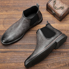 Serena - Leather Chelsea Boots — Grey