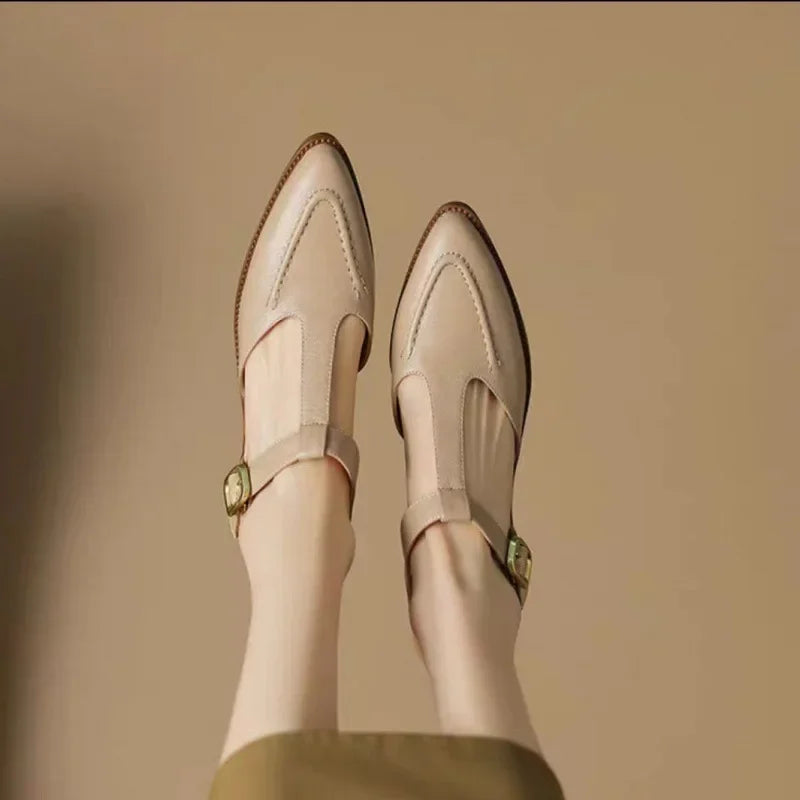 Cornelia - Square Toe T-Bar Shoes