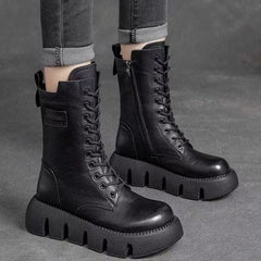 Genevieve - Leather Lace up Platform Boots