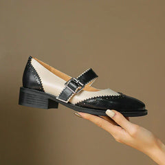 Paula - Double Strap Brogue Shoes