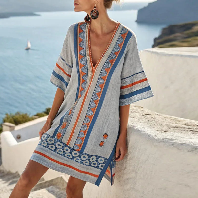 Liesl - Aegean Border Beach Kaftan