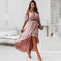 Georgia - Off Shoulder Ruffle Two Piece — Pink