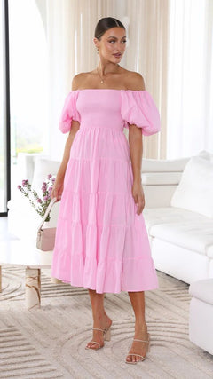 Magnolia - Tiered Off Shoulder Midi