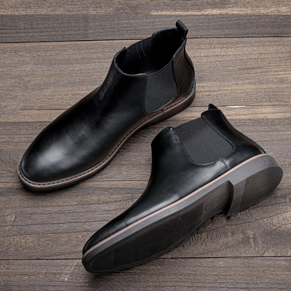 Serena - Leather Chelsea Boots — Black
