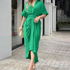 Seraphina - Shirt Dress with Tie Waist — Green
