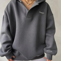 Catherine - Quarter Zip Fleece Hoodie — Grey