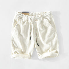 Cooper - Corduroy Knee Shorts — White