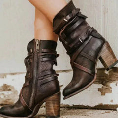 Fenella - Slouch Boots with Straps