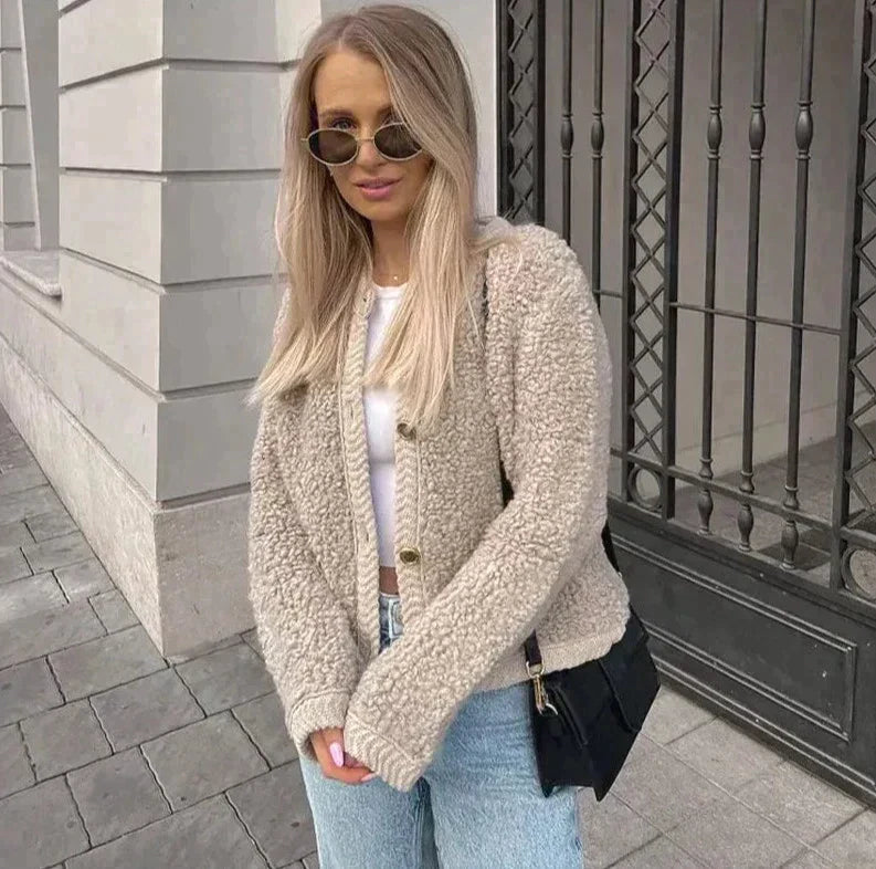 Sienna - Teddy Button Cardigan