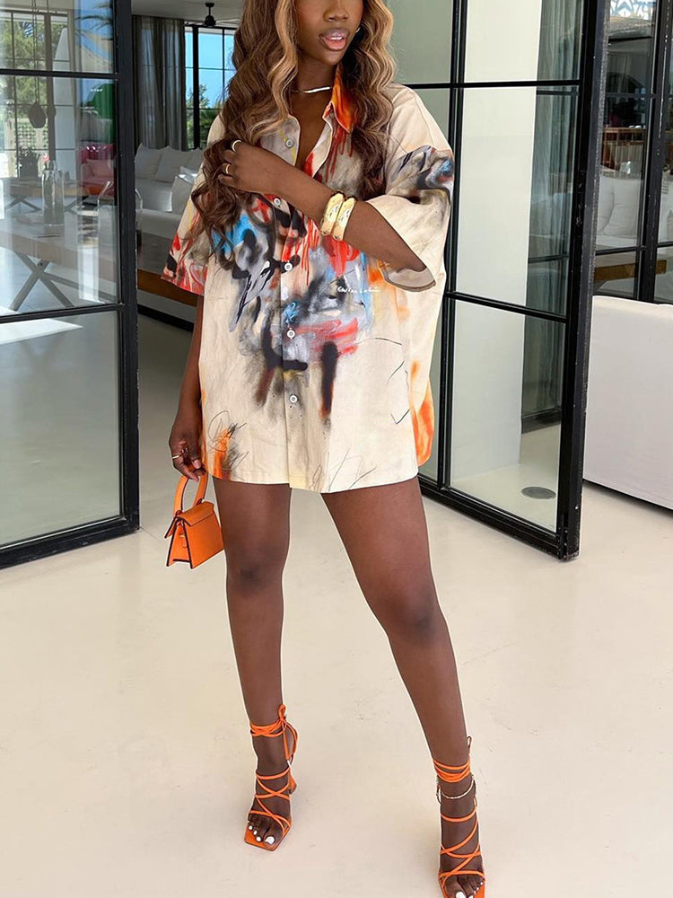 Josephine - Oversized Abstract Print Shirt