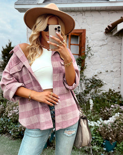 Melody - Pink Plaid Shacket