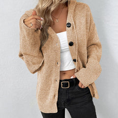 Scarlett - Button Front Cardigan — Khaki