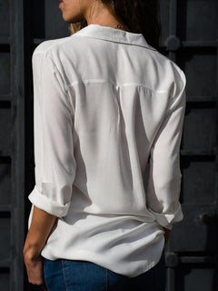 Dominique - Satin Shirt with Buttons