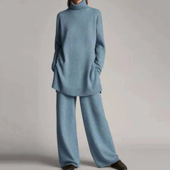 Ella - Knit Top and Trouser Set — Blue