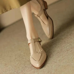 Cornelia - Square Toe T-Bar Shoes